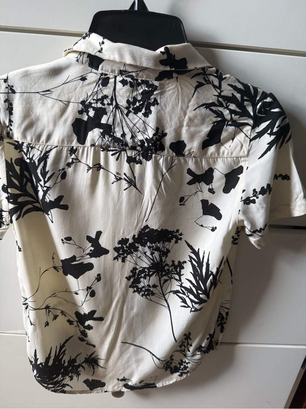 Kids' Short-Sleeve Button-Down Shirt - Black on Cream